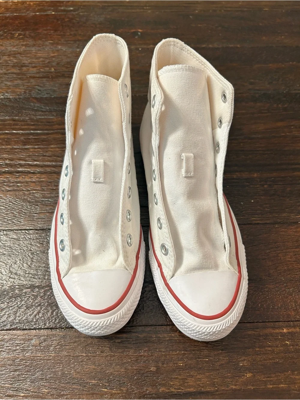 Classic Chuck Taylor All Star Converse White High Top Sneakers - Picture 3 of 7